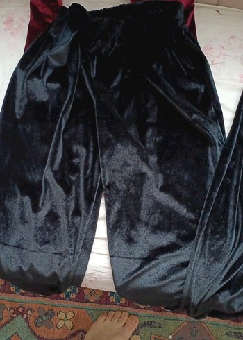 Bordo Kadife Kız Tayt - Görsel 5