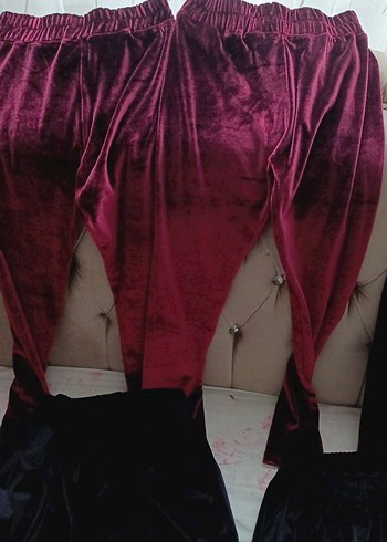 Bordo Kadife Kız Tayt - Görsel 7