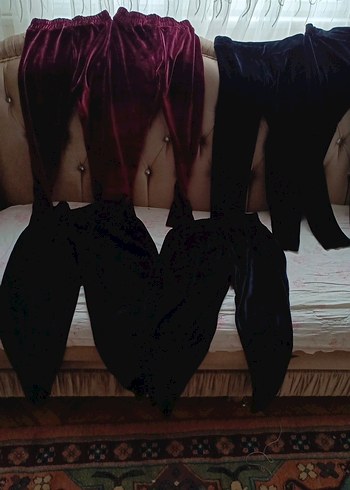 Bordo Kadife Kız Tayt - Görsel 4