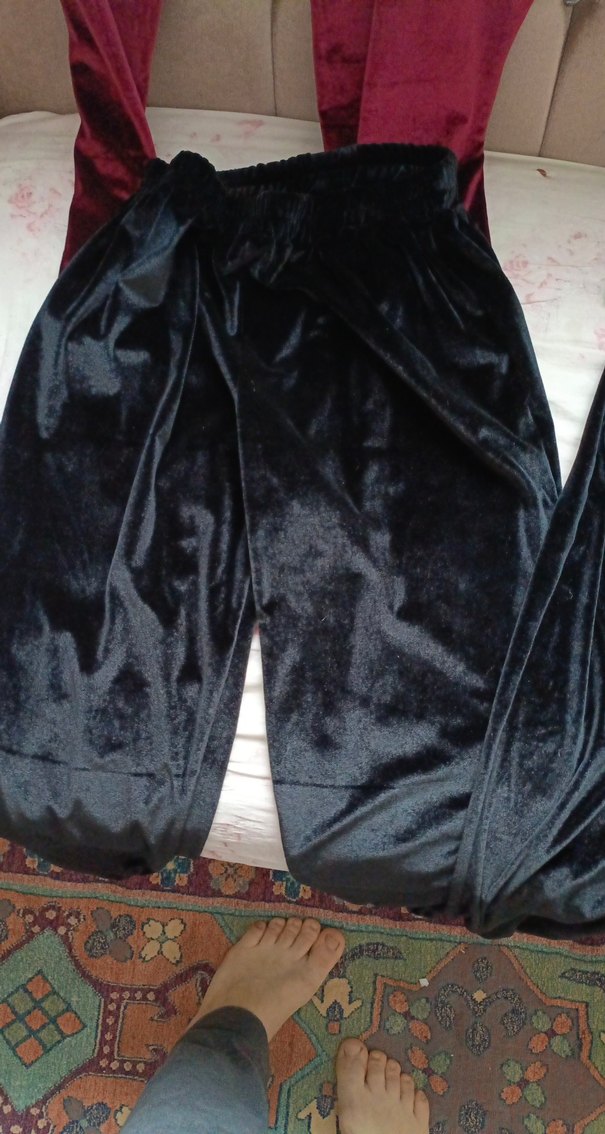 Bordo Kadife Kız Tayt - Görsel 5