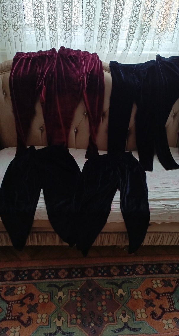 Bordo Kadife Kız Tayt - Görsel 4