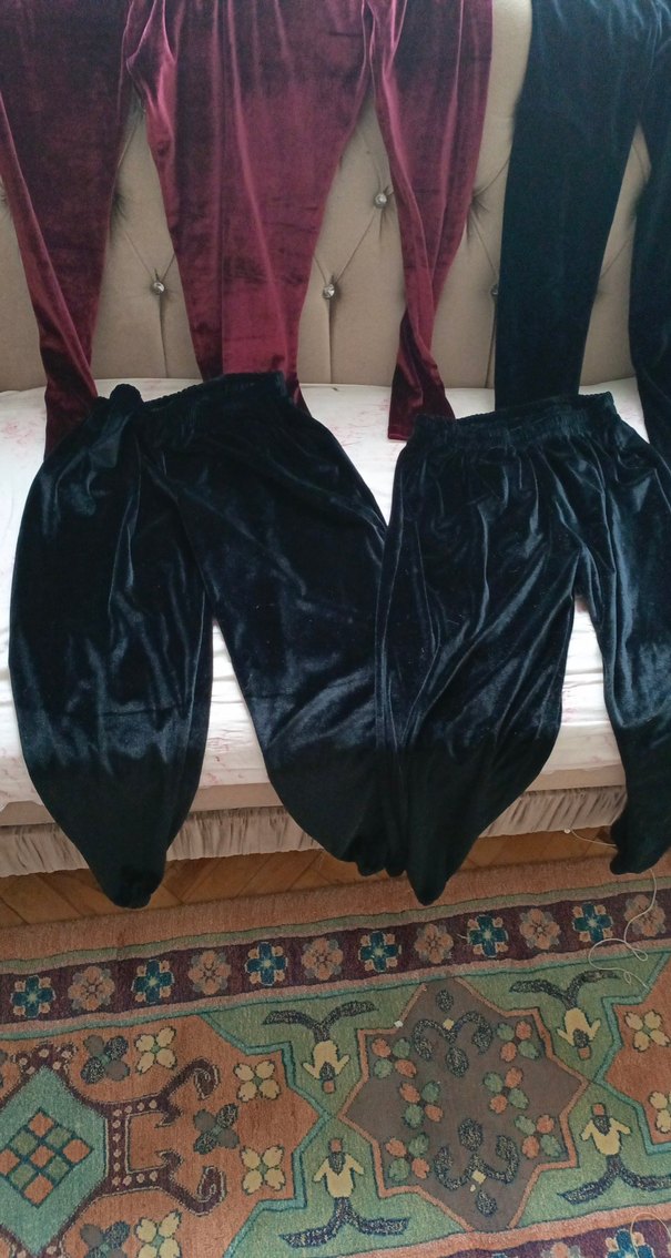 Bordo Kadife Kız Tayt - Görsel 2