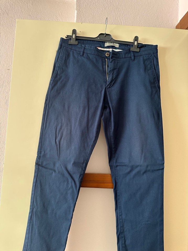 Mavi Regular Fit Kemerli Erkek Pantolon - Görsel 2