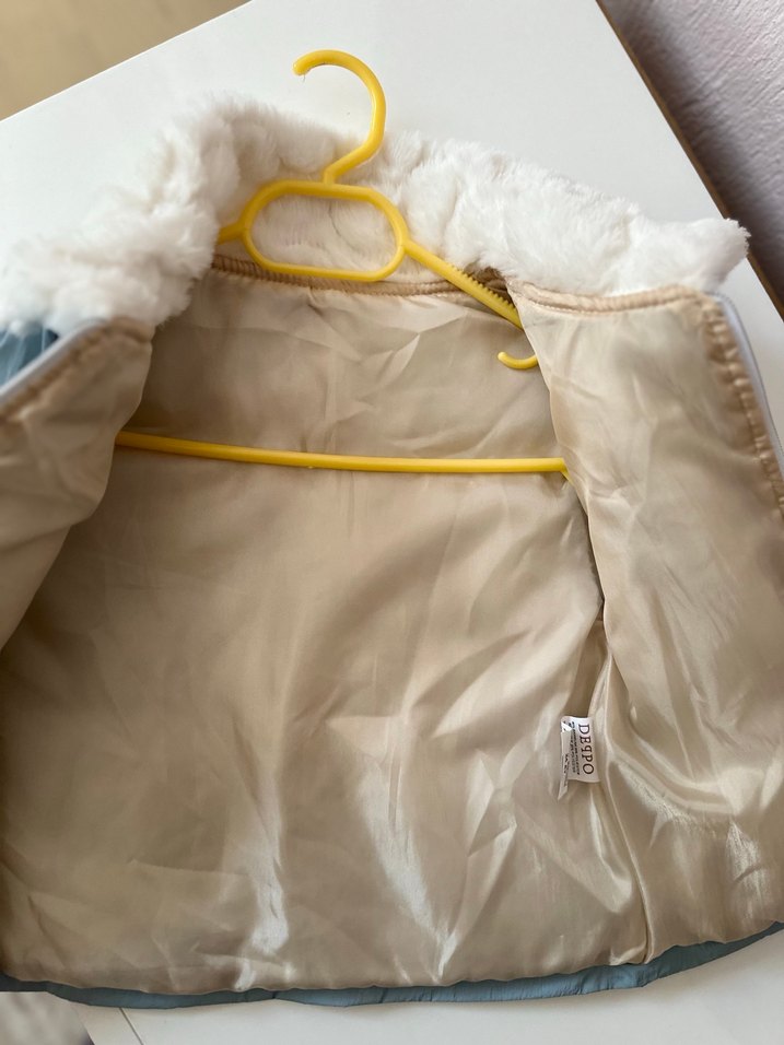 Gri Peluş Detaylı Kısa Kız çocuk Yelek - Görsel 5