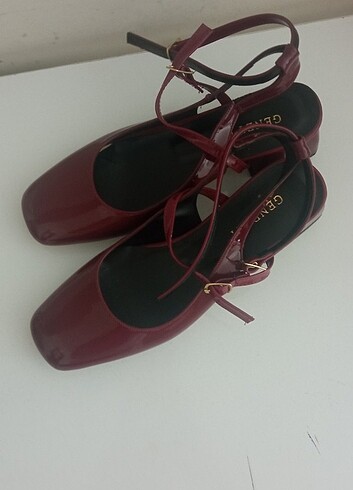 Bordo Mary Jane ayakkabi