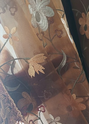 Fon perde 2 adet nakışlı - Görsel 7