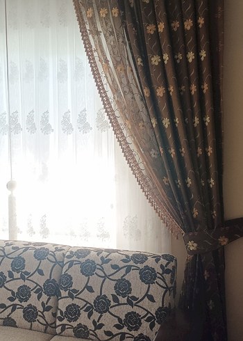 Fon perde 2 adet nakışlı - Görsel 10