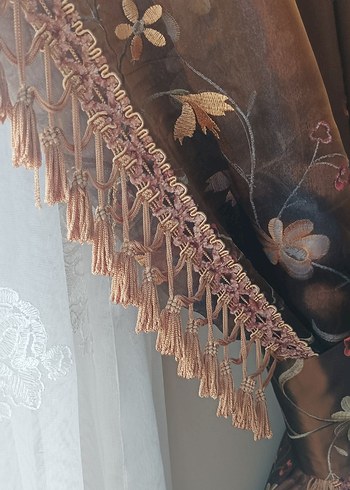 Fon perde 2 adet nakışlı - Görsel 5