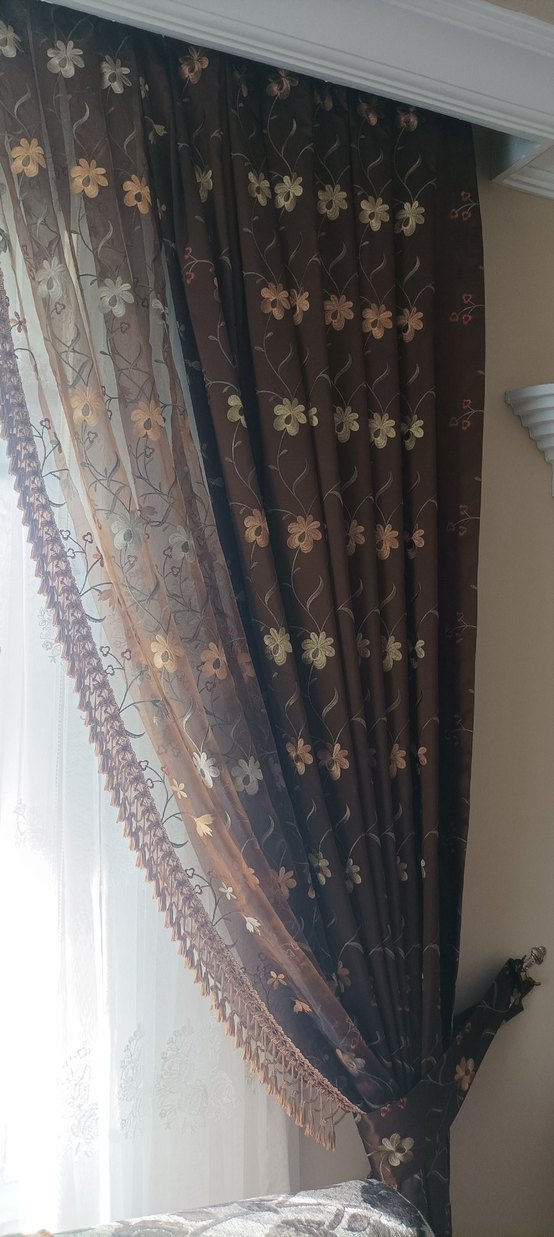 Fon perde 2 adet nakışlı - Görsel 4