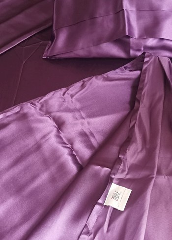 Saten nevresim takımı mor çift kişilik - Görsel 8