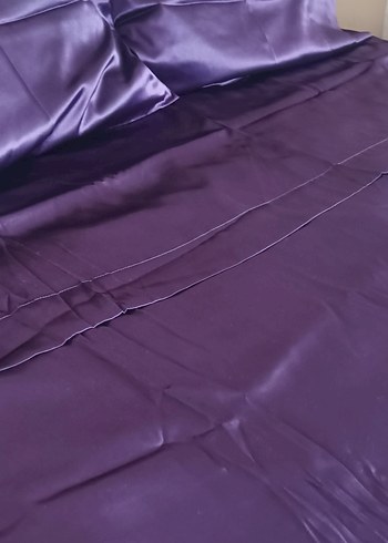 Saten nevresim takımı mor çift kişilik - Görsel 6