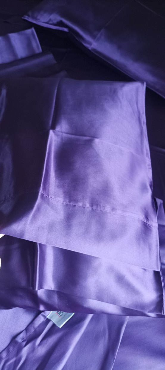 Saten nevresim takımı mor çift kişilik - Görsel 4