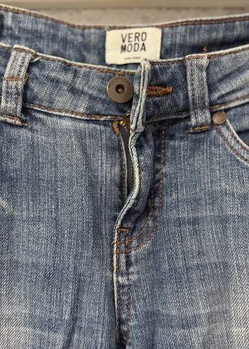 Vero Moda Düğmeli Mavi Denim Kadın Jean