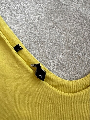 Diğer Sarı Kolsuz Crop Tshirt