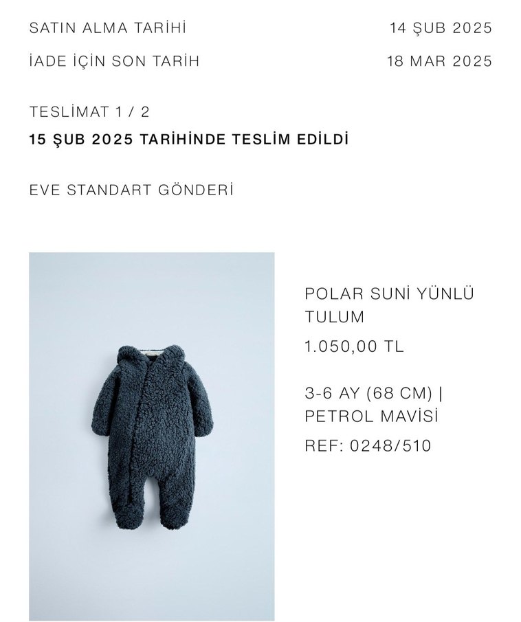 Zara Kürklü Bebek Tulumu - Görsel 2