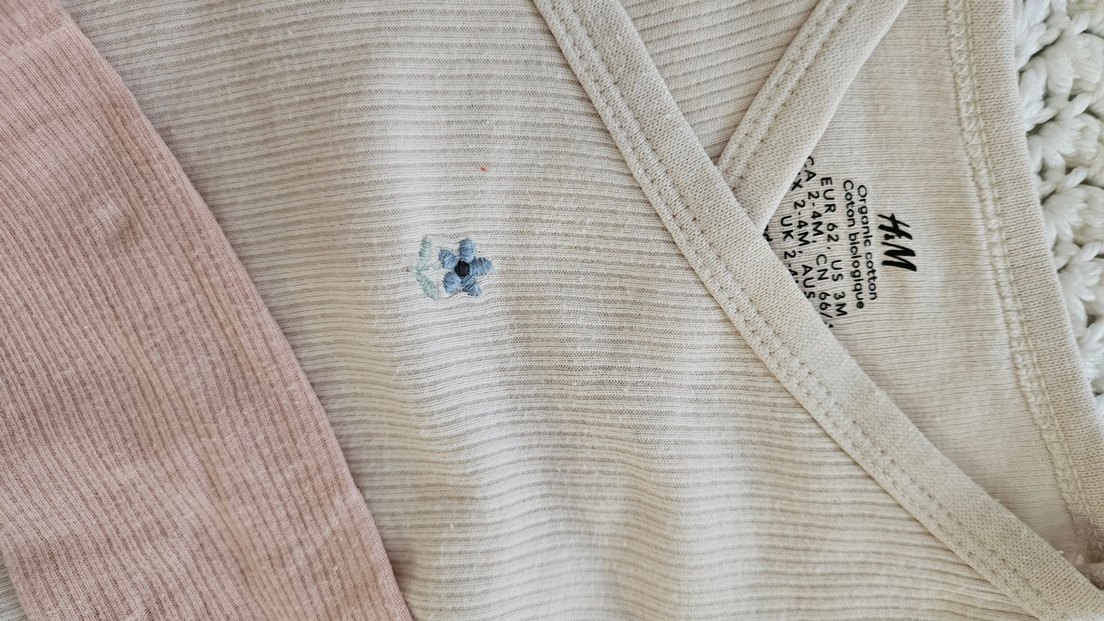 Uzun Kollu, Düğmeli Bebek Kız Body - Görsel 3