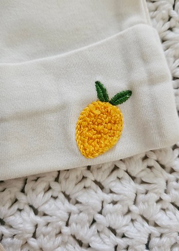 0-3 Ay, 15 cm Beden çeşitli Renk Nakışlı Pastel Bebek Şapkası