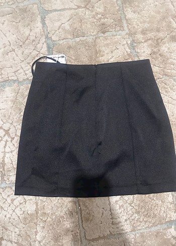 xs Beden siyah Renk Siyah saten mini etek