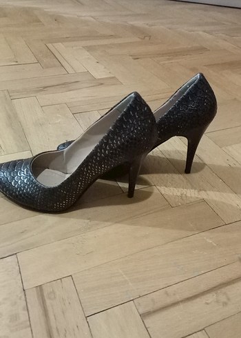 37 Beden kahverengi Renk Diger Acı Kahve Yılan Desenli Stiletto 37