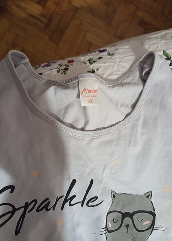 xl Beden Gri Baskılı Askısız Kadın Pijama Takımı