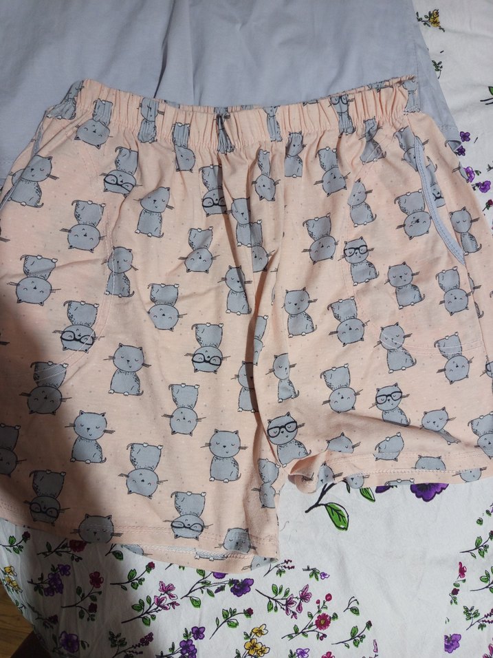 Gri Baskılı Askısız Kadın Pijama Takımı - Görsel 2