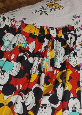 xl Beden Renkli Baskılı pijama altı
