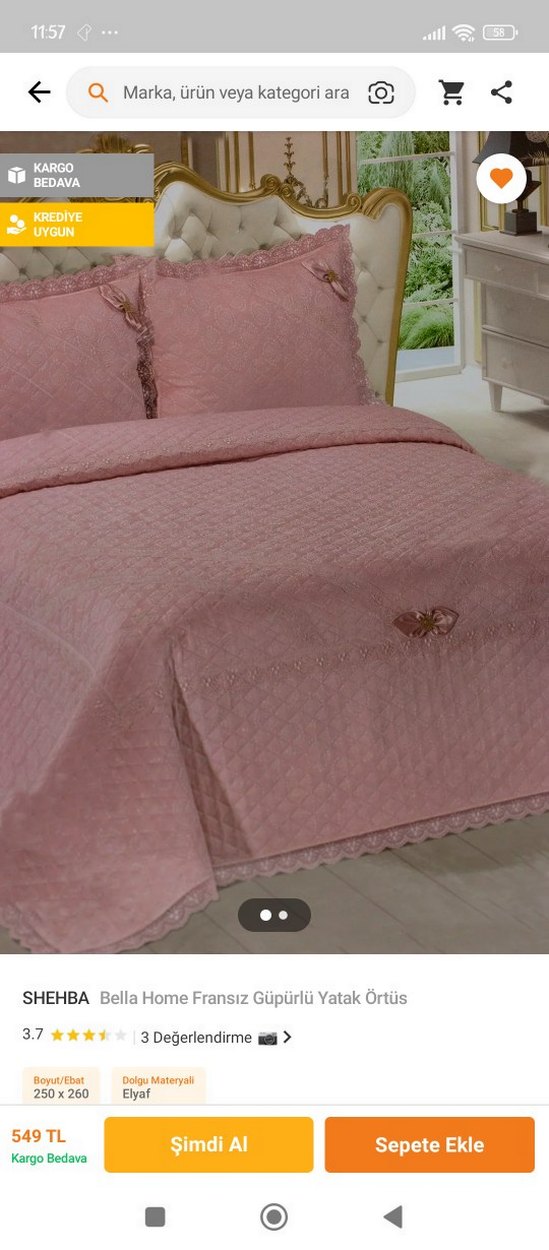 Pembe Düz Desen Yatak Örtüsü Takımı - Görsel 4