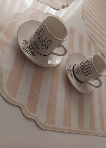 Hello Monday Yazılı Kahve Fincanı Seti - Görsel 4