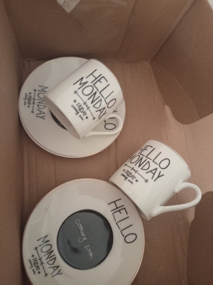 Hello Monday Yazılı Kahve Fincanı Seti - Görsel 3