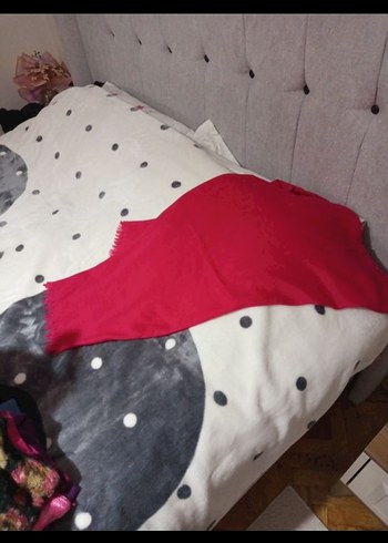 Kadın Pembe fuşya Fırfırlı Fular şal eşarp - Görsel 2