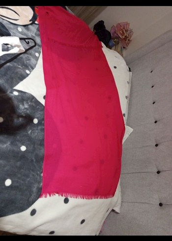 Kadın Pembe fuşya Fırfırlı Fular şal eşarp - Görsel 4