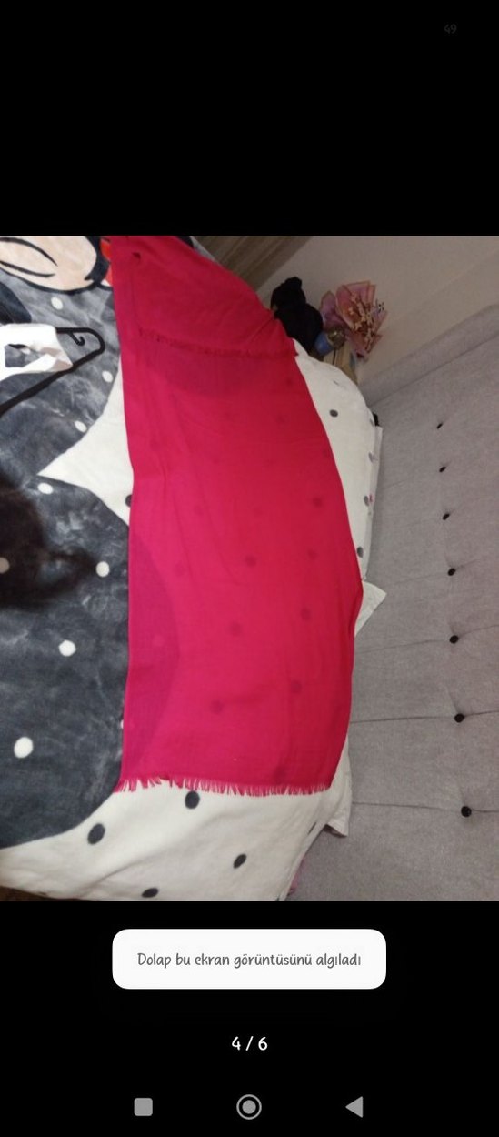 Kadın Pembe fuşya Fırfırlı Fular şal eşarp - Görsel 4