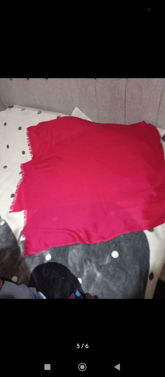 Kadın Pembe fuşya Fırfırlı Fular şal eşarp - Görsel 5