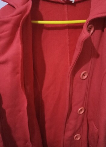 Belden dar içi polar trençkot tarzında kazak ceket  - Görsel 3