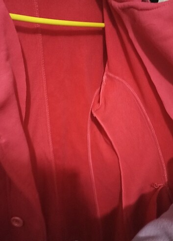 Belden dar içi polar trençkot tarzında kazak ceket  - Görsel 5