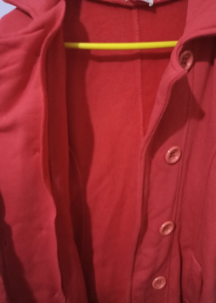 Belden dar içi polar trençkot tarzında kazak ceket  - Görsel 3