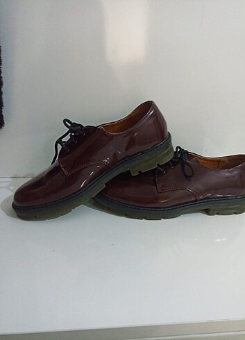 Corcik tarzı ayakkabı bordo  - Görsel 2