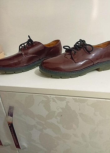 Corcik tarzı ayakkabı bordo  - Görsel 3