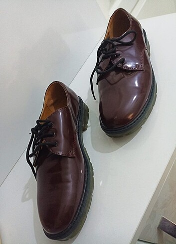 Corcik tarzı ayakkabı bordo  - Görsel 5