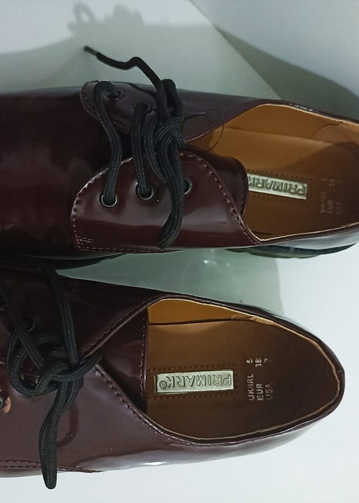 Corcik tarzı ayakkabı bordo  - Görsel 4