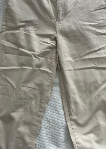 36 Beden ten rengi Renk Bej Kadın Keten Kumaş Pantolon