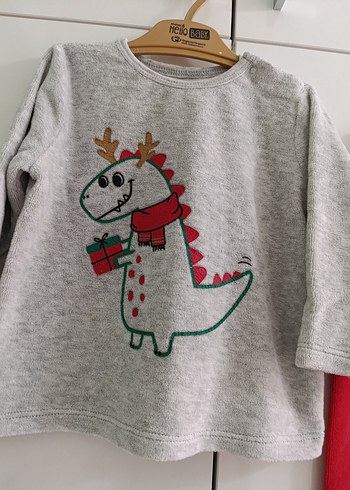 LC Waikiki Dinozor Desenli Kadife Erkek Bebek Takımı