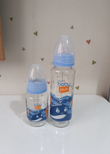 Baby Plus 2'li Mavi Cam Biberon Seti - Görsel 4