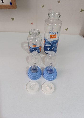 Baby Plus 2'li Mavi Cam Biberon Seti - Görsel 3