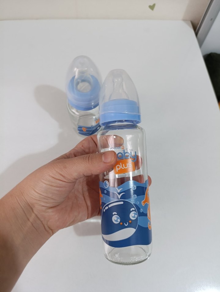 Baby Plus 2'li Mavi Cam Biberon Seti - Görsel 5