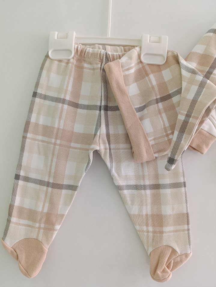 Ekoseli Bebek Erkek 4'lü Pamuklu Takım - Görsel 3