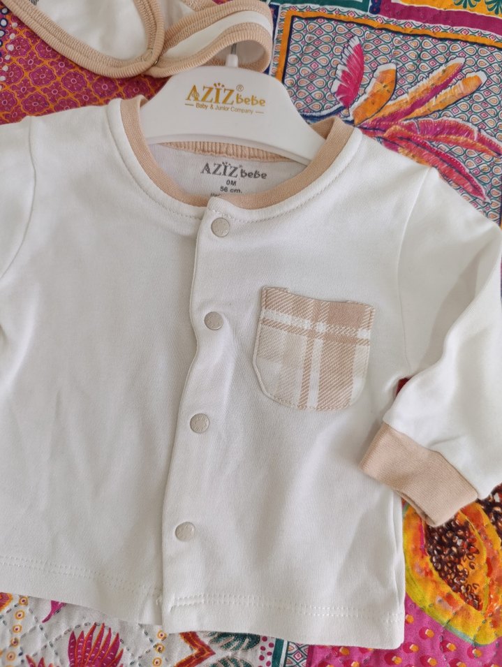 Ekoseli Bebek Erkek 4'lü Pamuklu Takım - Görsel 4