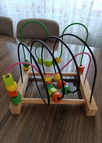 ikea ahşap boncuklu helezon