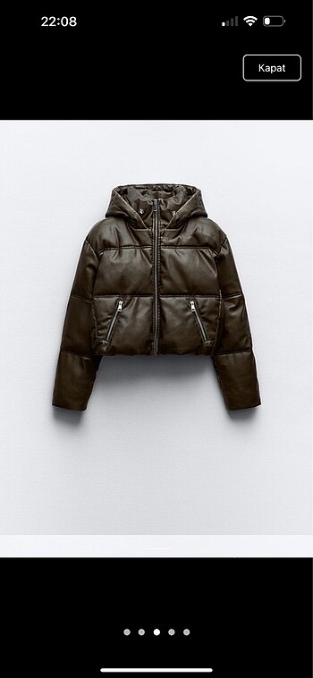 Zara suni deri anorak mont