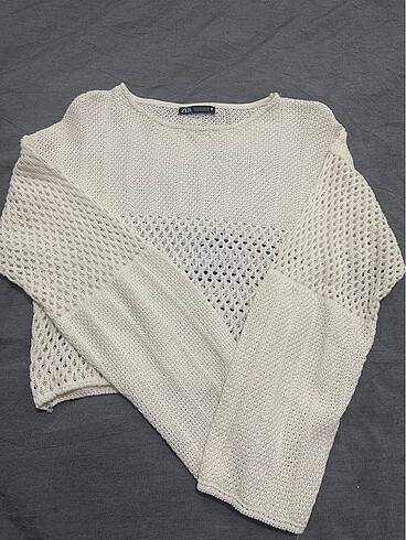 Zara ajurlu triko bluz